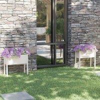 vidaXL Garden Planters 2 pcs White 70x31x70cm Solid Pine, White