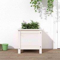 vidaXL Garden Planter White 40x40x39cm Solid Wood Pine, White