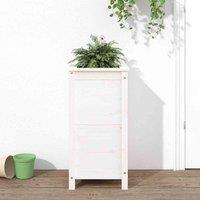 vidaXL Garden Planter White 40x40x78cm Solid Wood Pine, White