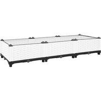 vidaXL Raised Bed 120x40x23cm Polypropylene, White