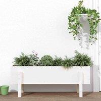 vidaXL Garden Raised Bed White 101x30x38cm Solid Wood Pine, White