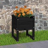 vidaXL Planter Black 40x40x52.5cm Solid Wood Pine, Black