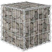 vidaXL Cube Gabion Raised Bed Steel Wire 30x30x30 cm, Silver