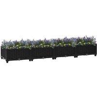 vidaXL Raised Bed 160x40x23cm Polypropylene, Black