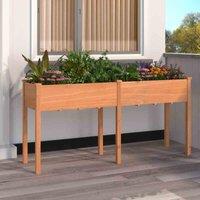 vidaXL Planter w/ Liner Brown 161x45x76cm Solid Wood Fir, Brown