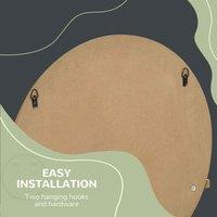 Kleankin Wall Mounted Bathroom Mirror Framed Makeup Mirror For Home Decoration, Brown