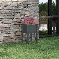 vidaXL Garden Planter Grey 40x40x70cm Solid Pinewood, Grey