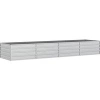 vidaXL Garden Raised Bed 320x80x45cm Galvanized Steel, Silver