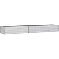vidaXL Garden Raised Bed 400x80x45cm Galvanized Steel, Silver