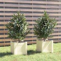 vidaXL Garden Planters 2 pcs White 31x31x31cm Solid Pine, White