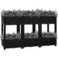 vidaXL Raised Bed 120x40x71cm Polypropylene, Black