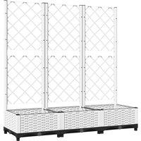vidaXL Garden Planter w/ Trellis White 120x40x121.5cm PP, White
