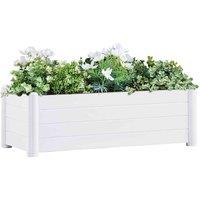 vidaXL Garden Raised Bed PP White 100x43x35cm, White