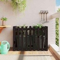 vidaXL Garden Raised Bed w/ Fence Design Black 100x50x70cm Solid Wood Pine, Black