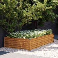vidaXL Garden Raised Bed 195x100x36cm Corten Steel, Brown