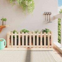 vidaXL Garden Raised Bed w/ Fence Design 150x50x50cm Solid Wood Pine, Brown