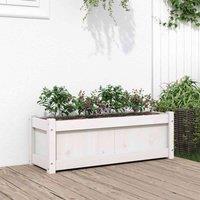 vidaXL Garden Planter White 90x31x31cm Solid Wood Pine, White