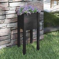 vidaXL Garden Planter Black 31x31x70cm Solid Pinewood, Black