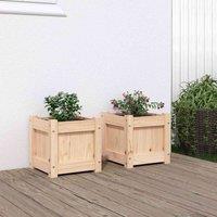 vidaXL Garden Planters 2 pcs Solid Pine, Brown