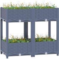 vidaXL Raised Bed 80x40x71cm Polypropylene, Grey