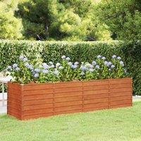 vidaXL Garden Raised Bed Rusty 320x80x77cm Corten Steel, Brown