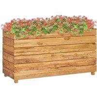 vidaXL Raised Bed 100x40x55cm Solid Wood Teak and Steel, Brown