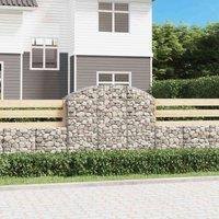 vidaXL Arched Gabion Basket 150x50x120/140 cm Galvanised Iron, Silver