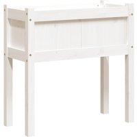 vidaXL Planter w/ Legs White 70x31x70cm Solid Wood Pine, White