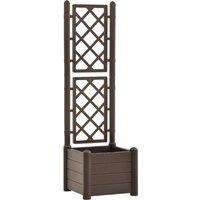 vidaXL Planter w/ Trellis 43x43x142cm PP Mocha, Grey