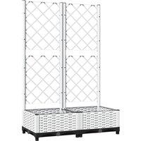 vidaXL Garden Planter w/ Trellis White 80x40x121.5cm PP, White