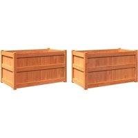 vidaXL Planters 2pc Wax Brown Solid Wood Pine, Brown