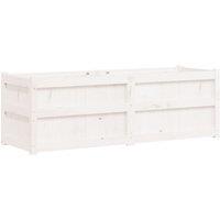 vidaXL Garden Planter White 150x50x50cm Solid Wood Pine, White