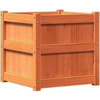 vidaXL Garden Planter Wax Brown 50x50x50cm Solid Wood Pine, Brown