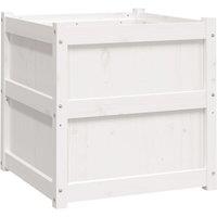 vidaXL Garden Planter White 60x60x60cm Solid Wood Pine, White