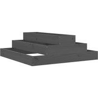vidaXL Planter Grey 80x80x27cm Solid Wood Pine, Grey