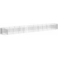vidaXL Gabion Raised Bed Galvanised Iron 600x100x50 cm, Silver