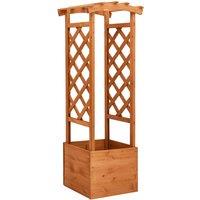 vidaXL Trellis Planter w/ Arch 49x39x130cm Firwood, Brown