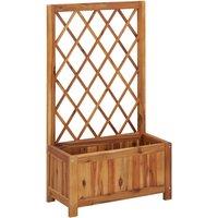 vidaXL Garden Raised Bed w/ Trellis Solid Acacia Wood, Brown
