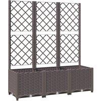 vidaXL Garden Planter w/ Trellis Brown 120x40x136cm PP, Brown