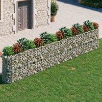 vidaXL Gabion Raised Bed Galvanised Iron 540x50x100 cm, Silver