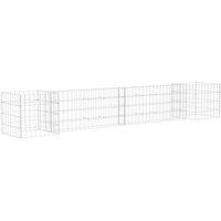 vidaXL H-Shaped Gabion Planter Steel Wire 260x40x40 cm, Silver