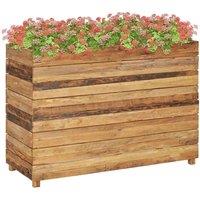 vidaXL Raised Bed 100x40x72cm Solid Wood Teak and Steel, Brown