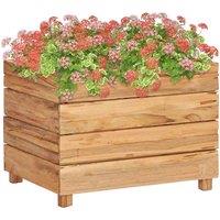 vidaXL Raised Bed 50x40x38cm Solid Wood Teak and Steel, Brown