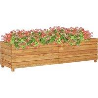 vidaXL Raised Bed 150x40x38cm Solid Wood Teak and Steel, Brown