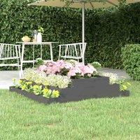 vidaXL Planter 110x110x27cm - Grey Solid Wood Pine, Grey