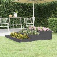 vidaXL Planter Grey 107x107x27cm Solid Wood Pine, Grey