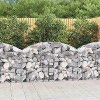 vidaXL Arched Gabion Basket 150x30x80/100 cm Galvanised Iron, Silver
