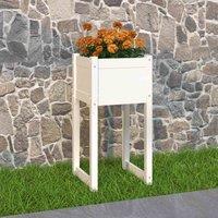 vidaXL Planter White 40x40x81cm Solid Wood Pine, White