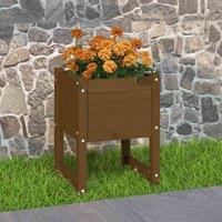 vidaXL Planter Honey Brown 40x40x52.5cm Solid Wood Pine, Brown