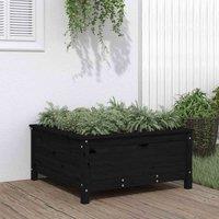 vidaXL Garden Planter Black 82.5x82.5x39cm Solid Wood Pine, Black